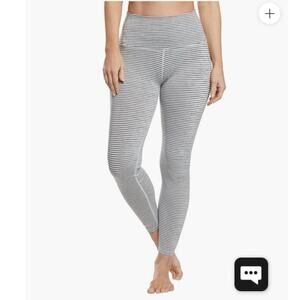 Beyond‎ Yoga True To Stripe High Waist Legging White Heather Surf Stripe Small